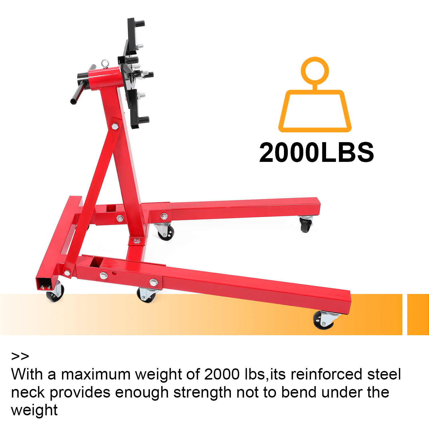 Engine Stand 2000LBS Motor Hoist Dolly 360 Degree Adjustable Mounting Head