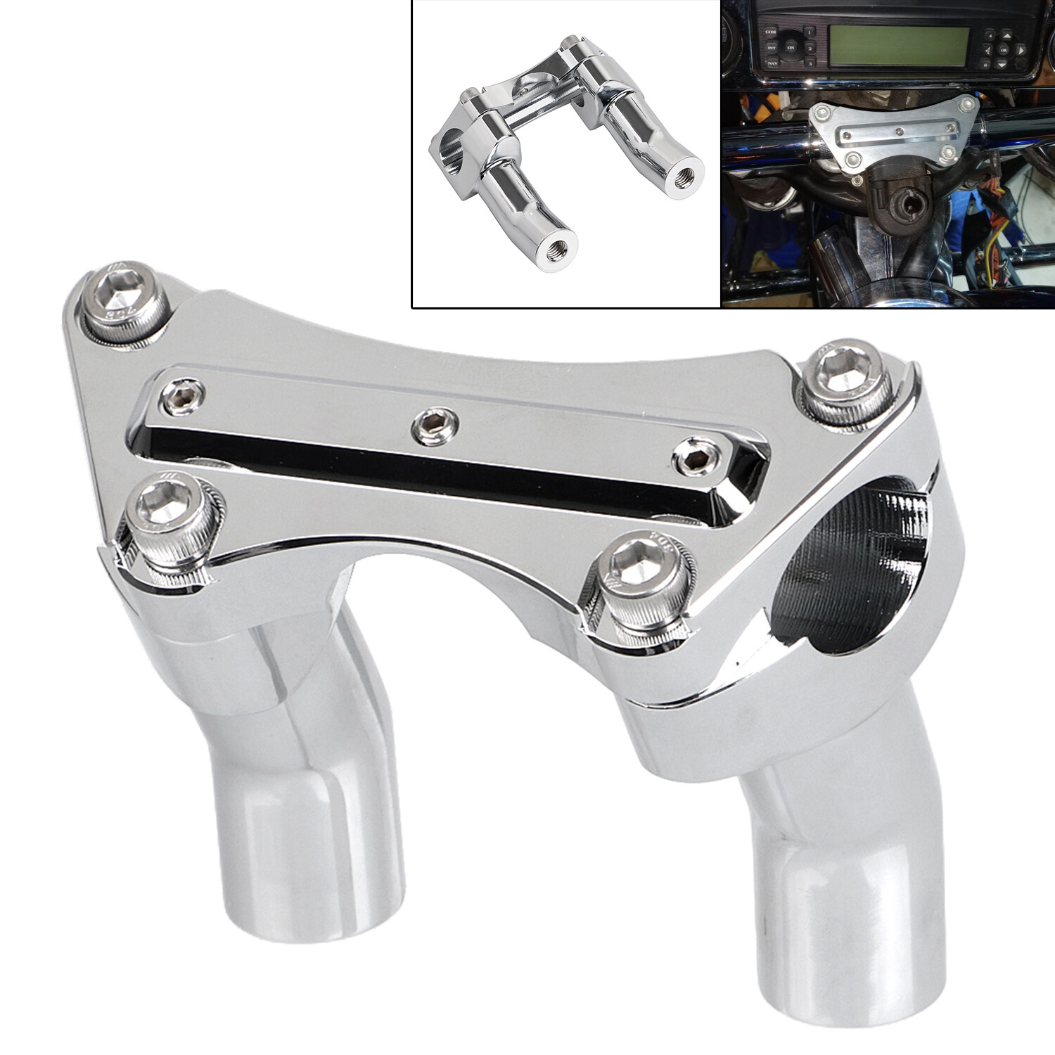 Chrome 3.5" Pullback Handlebar Riser Top Clamp For Harley Dyna Low Rider V-Rod
