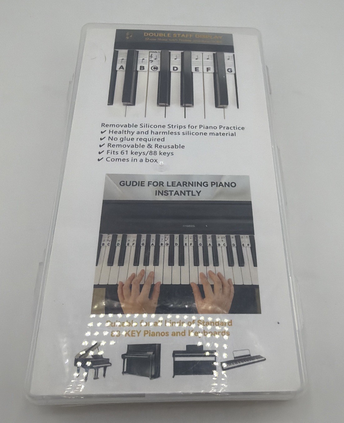 Piano Notes for Beginners Removable 88-Key Labels 61-Key Silicone Keyboard Note
