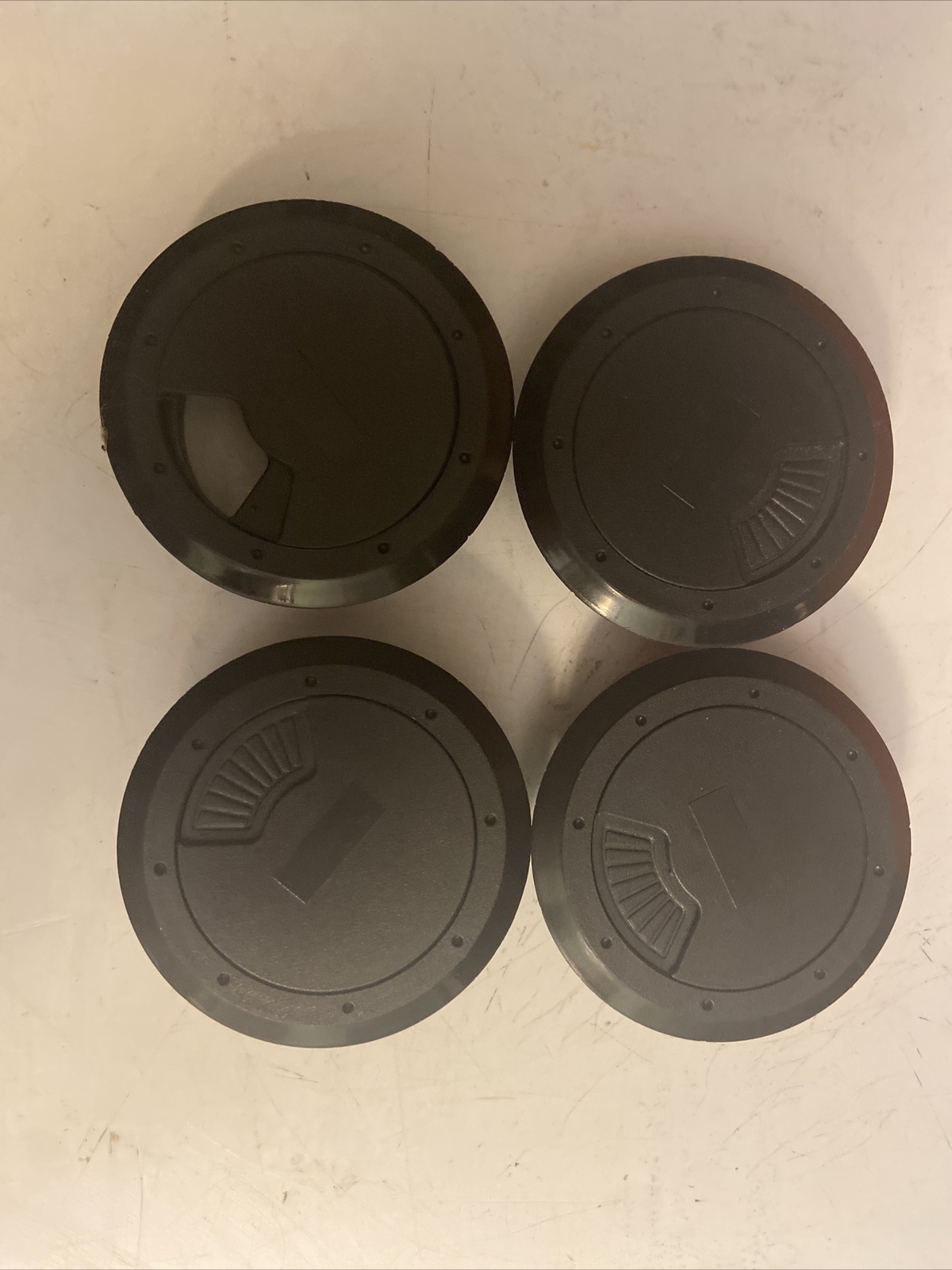 4 Pack 60mm Round Black Desk Cable Hole Cover Grommet Wire Organizer