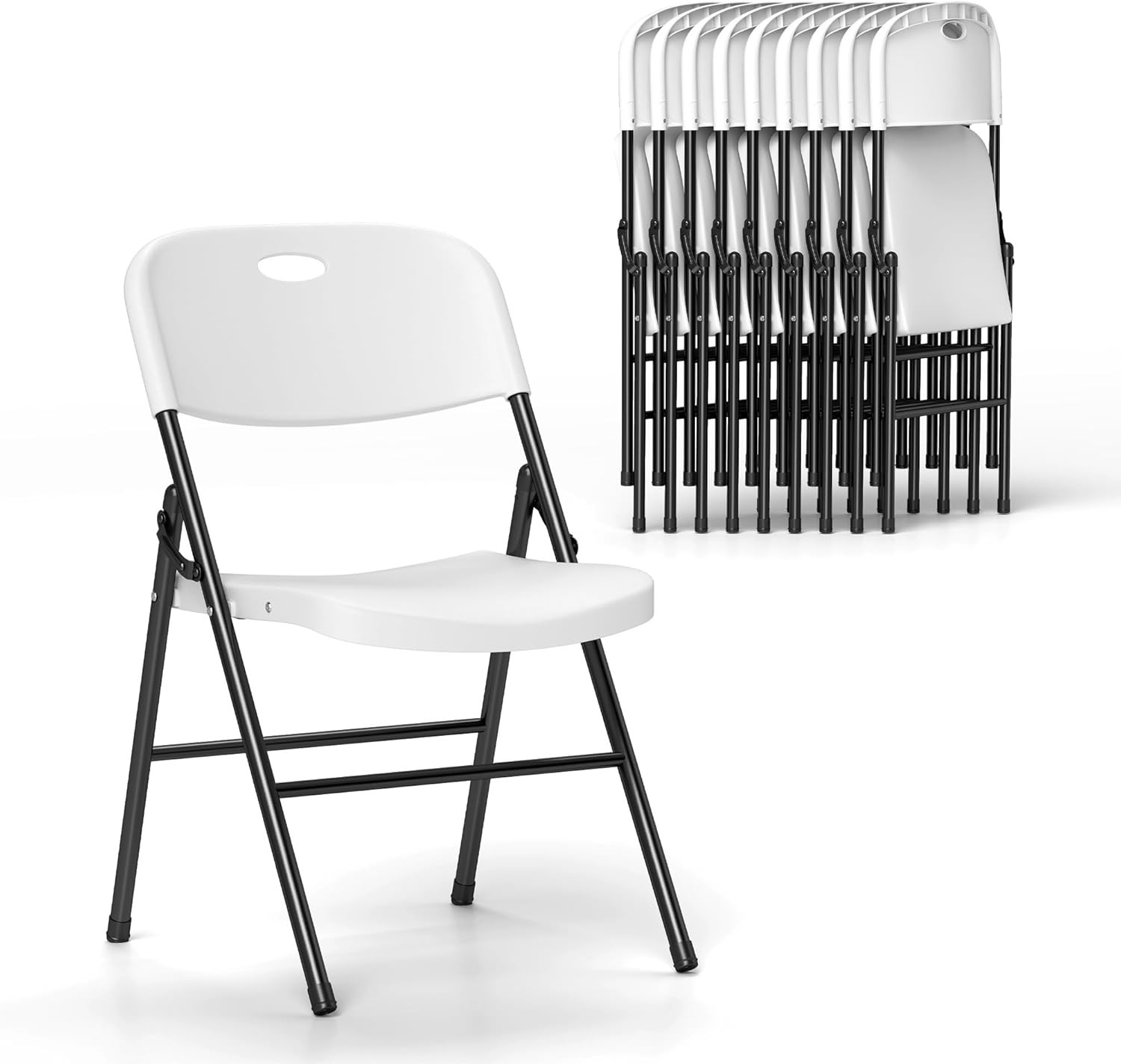 Folding Chairs, 650 Weight Limit Heavy Duty Large Backrest Folding Chair, Indoor