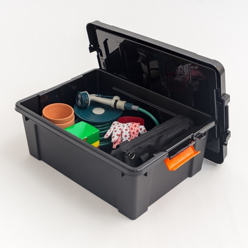 Heavy Duty Plastic Storage Bins W/ Lids Stackable Totes Garage Tool Storage New