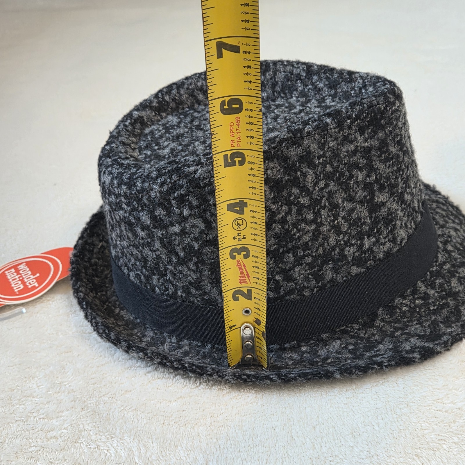 NWT Boy's Black & Gray Tweed Fedora