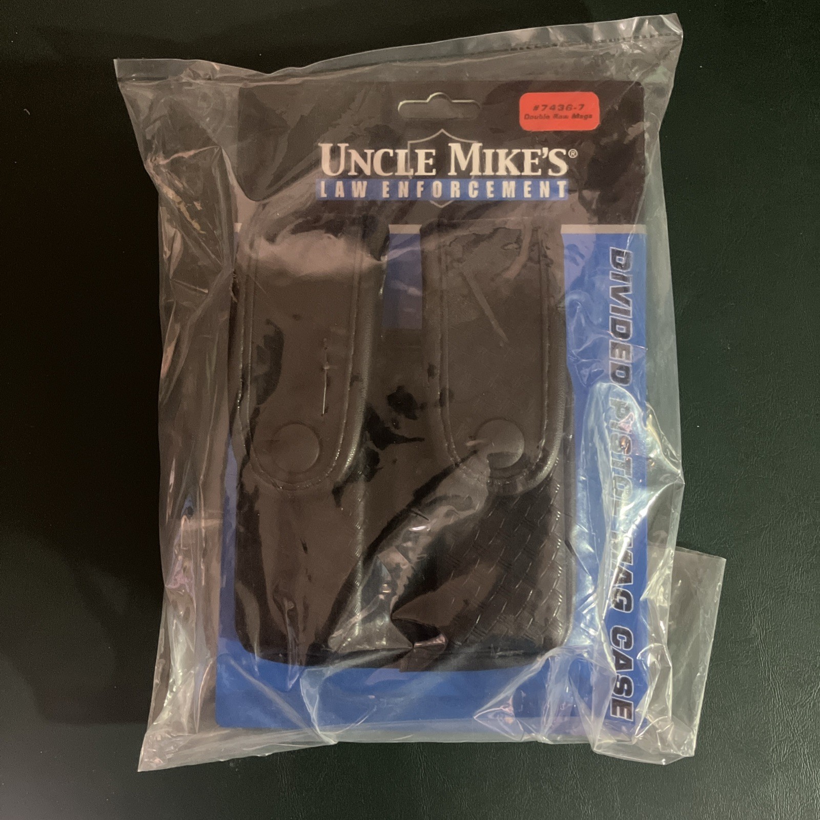 Uncle Mike’s Divided Pistol Mag Case # 7436-7 Double Row Mags New in Package