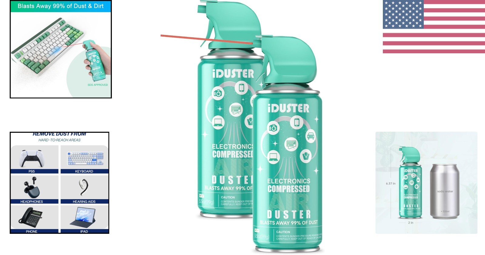 Eco-Friendly Canned Air Duster for Electronics - 2PCS 3.5oz with Safety Features