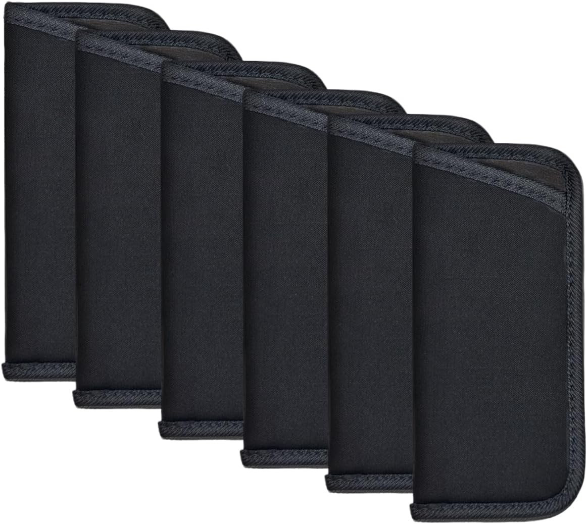 6 Pack Sunglasses Pouch Soft Slim Glasses Slip in Glasses Sleeve Black Eye Glass