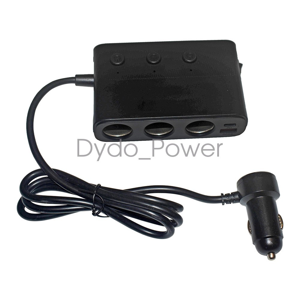 3 Way Car cigarette Lighter Socket Splitter USB Fast Charger Power Adapter 12V