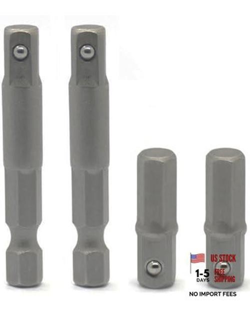 1/4 hex to Square socket adapter,6.35mm Socket Bit Adapter,Power Tool