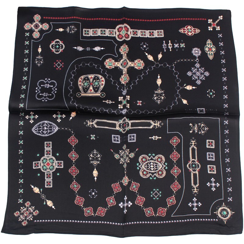 100% Pure Mulberry Silk Square Scarf For Hair Women Men Natural Silk Neckerchief