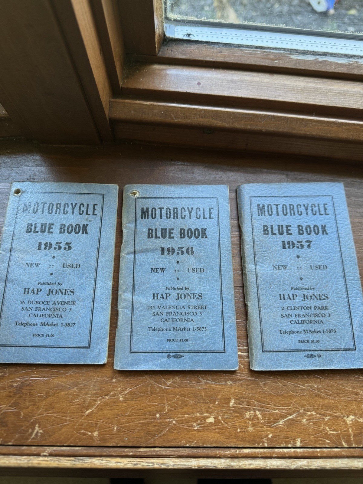 Vintage 1955–56-57  HAP JONES Motorcycle BLUE BOOKS  RARE NICE Vintage
