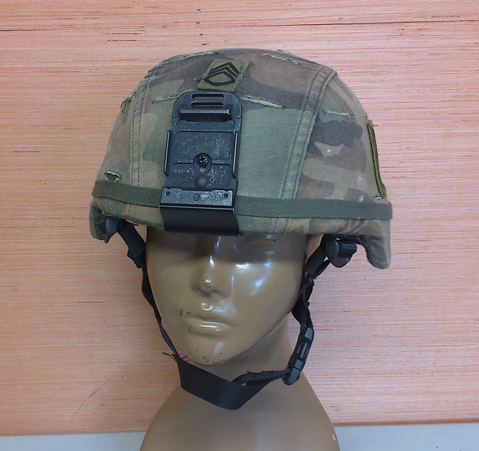 USGI Advanced Combat Helmet ACH  Woodland Desert Camo Cover NVG Mount MSA Large