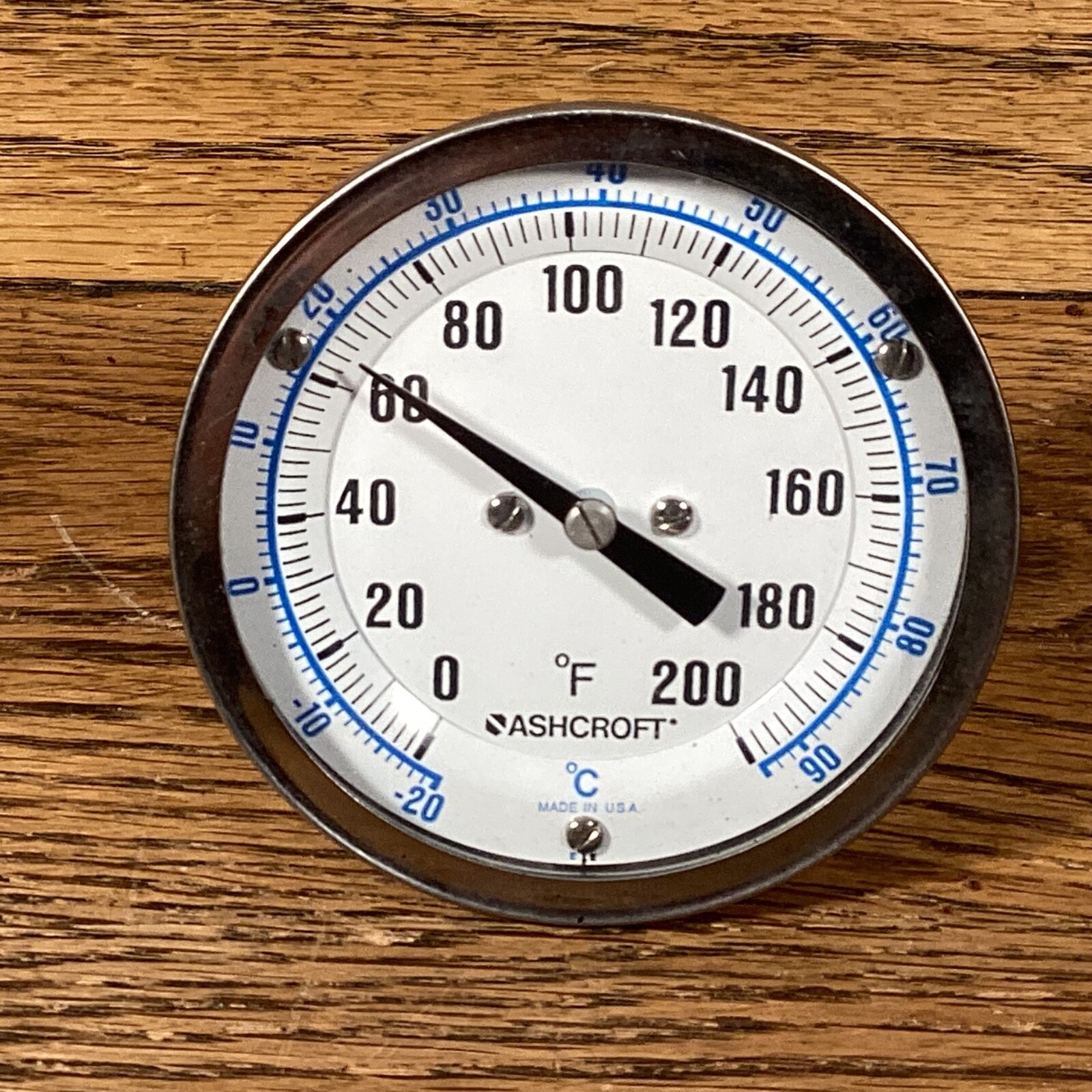 ASHCROFT THERMOMETER 200 DEGREE F MADE IN USA