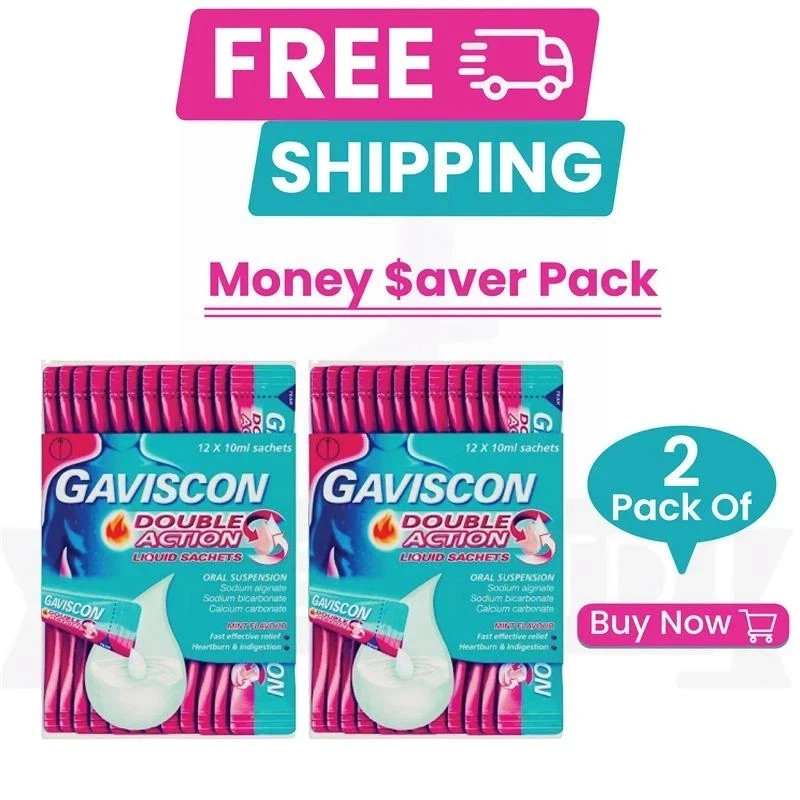 2  PACK - Gav-I$con Double Action Liquid Sachets Mint Flavour 12 X 10ml