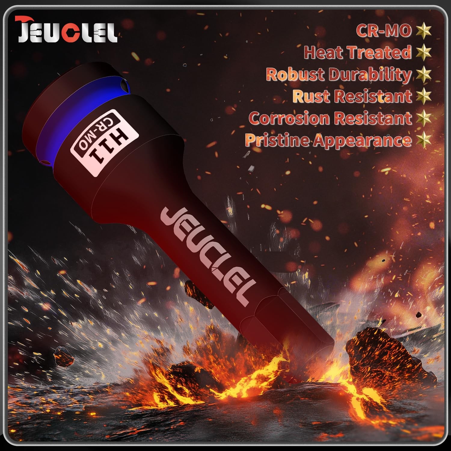 JEUCLEL 11mm Hex Impact Bit Socket, H11 1/2-Inch Drive 1PC | 11MM