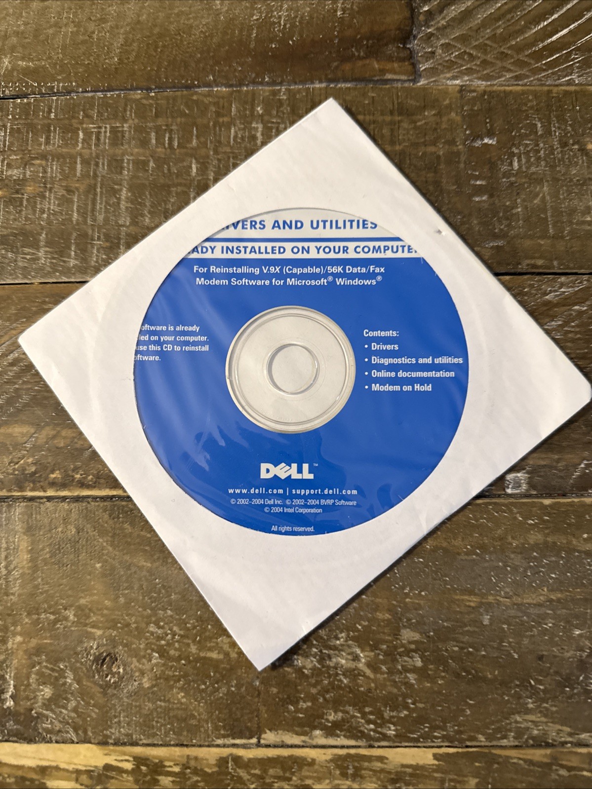 Dell Drivers & Utilities V.9X/56k Data/ Fax Modem Software PC Cd Rom