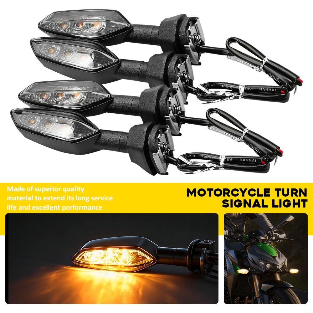 Mototcycle LED Turn Signal Lights Amber LED Blinker For Kawasaki Z 900 2017-2023