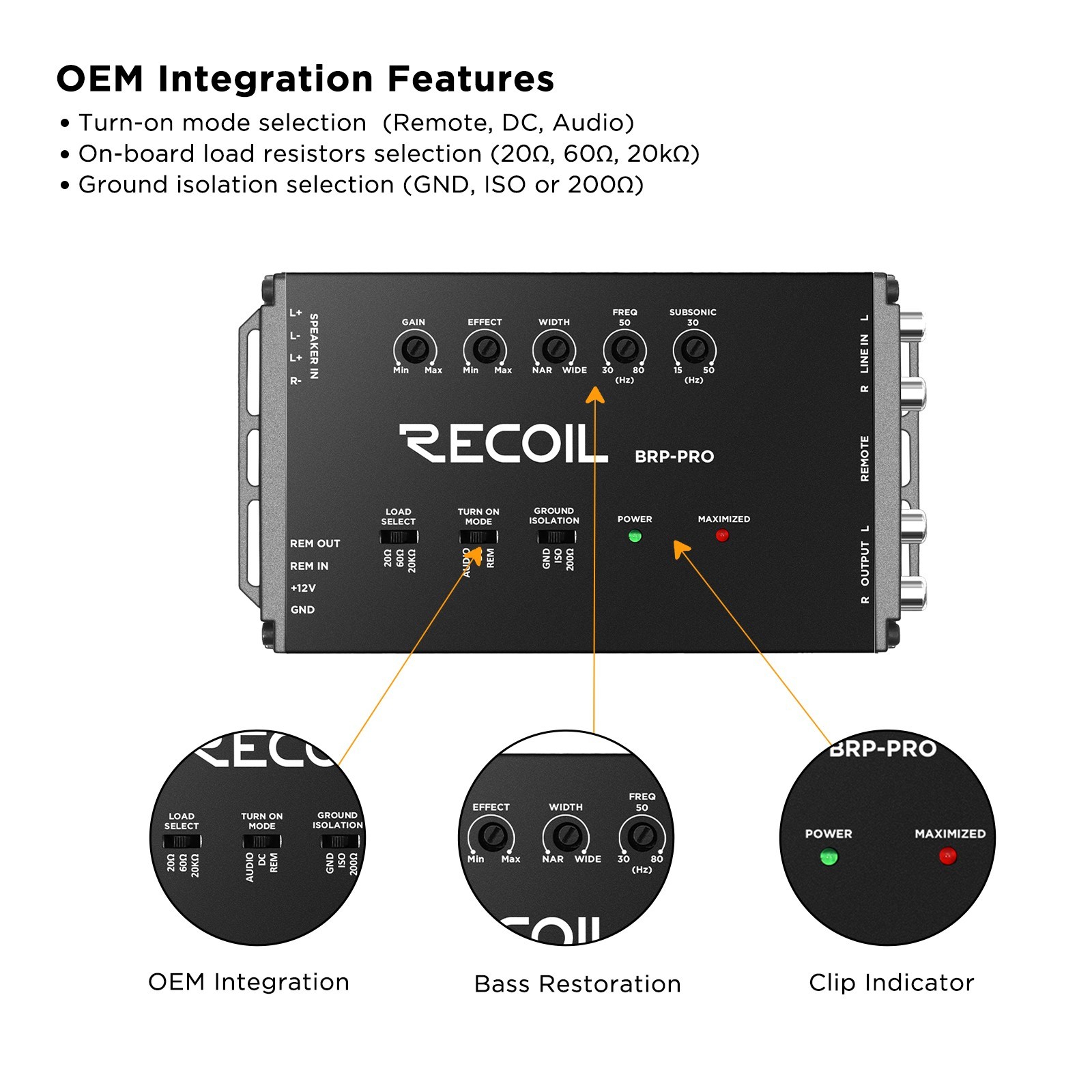 RECOIL BRP-PRO Bass Restoration Processor / LOC with Line Driver