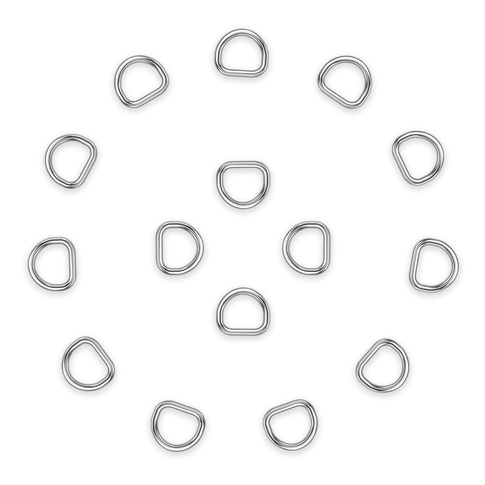 304 Stainless Steel Welded D-Rings, 3/4" (20mm) Inside Width, 5/32" (4mm) Wir...