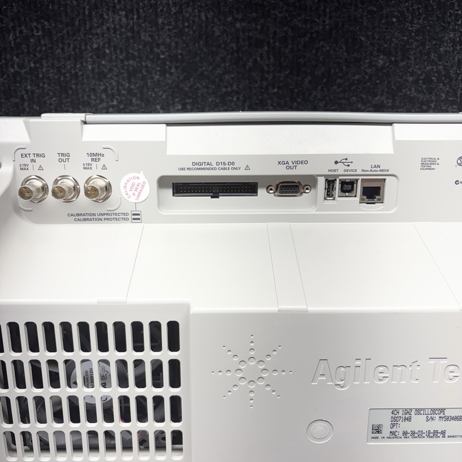 Agilent DSO7104B Digital Storage Oscilloscope Tested For Power