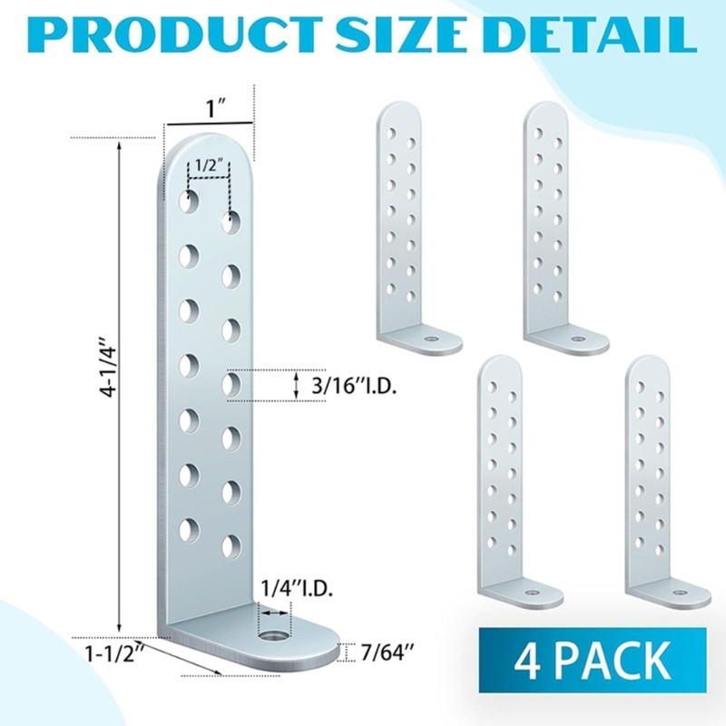 Thick Galvanized Steel Brackets Set for Securing Compressors and Condensers