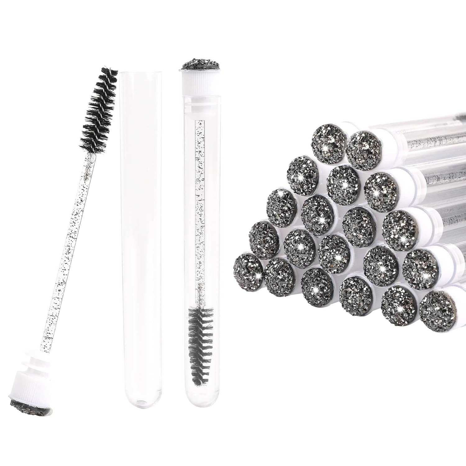 20Pcs Disposable Mascara Wand Tubes Set with Brushes for Lash & Brow Grooming