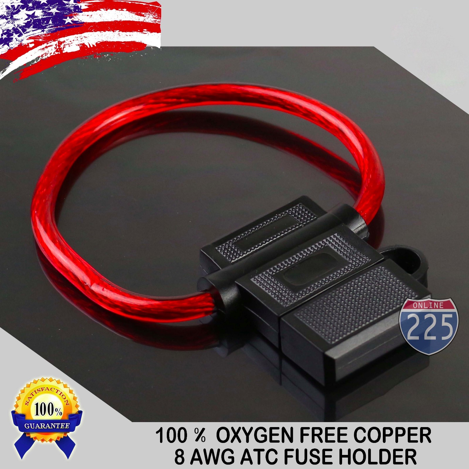 Choose Size  (8 Ga - 18 AWG) ATC In-Line Fuse Holder 100% OFC Copper Wire LOT