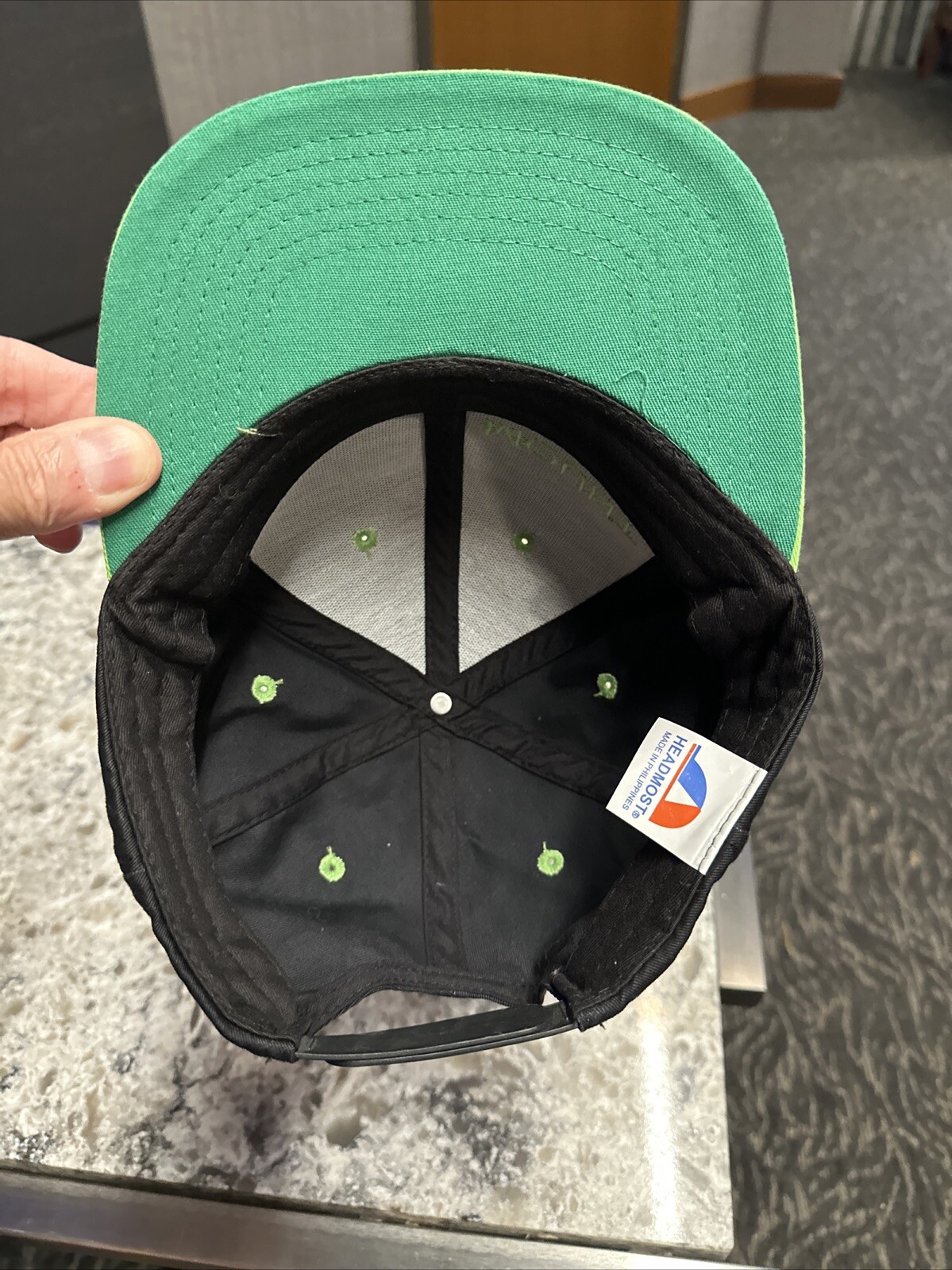 Mount Rushmore SD Lime Green and Black Hat Cap Snapback EUC