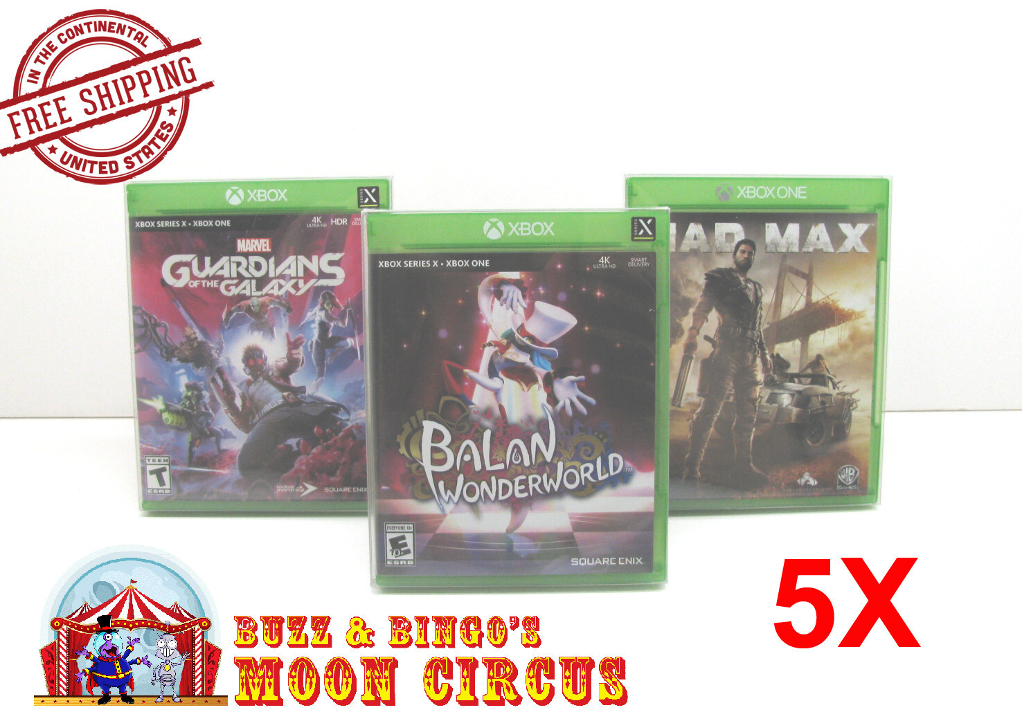 5X MICROSOFT XBOX SERIES X|S CIB GAME - CLEAR PLASTIC PROTECTIVE BOX SLEEVE