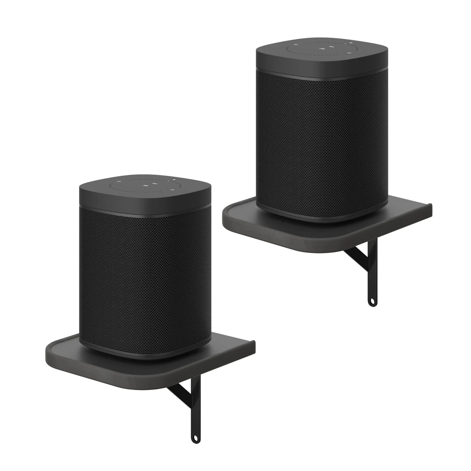 Set of 2 Universal Small Rear Speaker Wall Mount Shelf Surround Sound Black