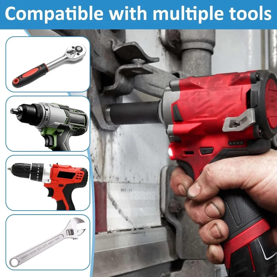4Pcs Low Profile Impact Socket Adapter Set, Drive Ratchet Adapter Set, Magnetic