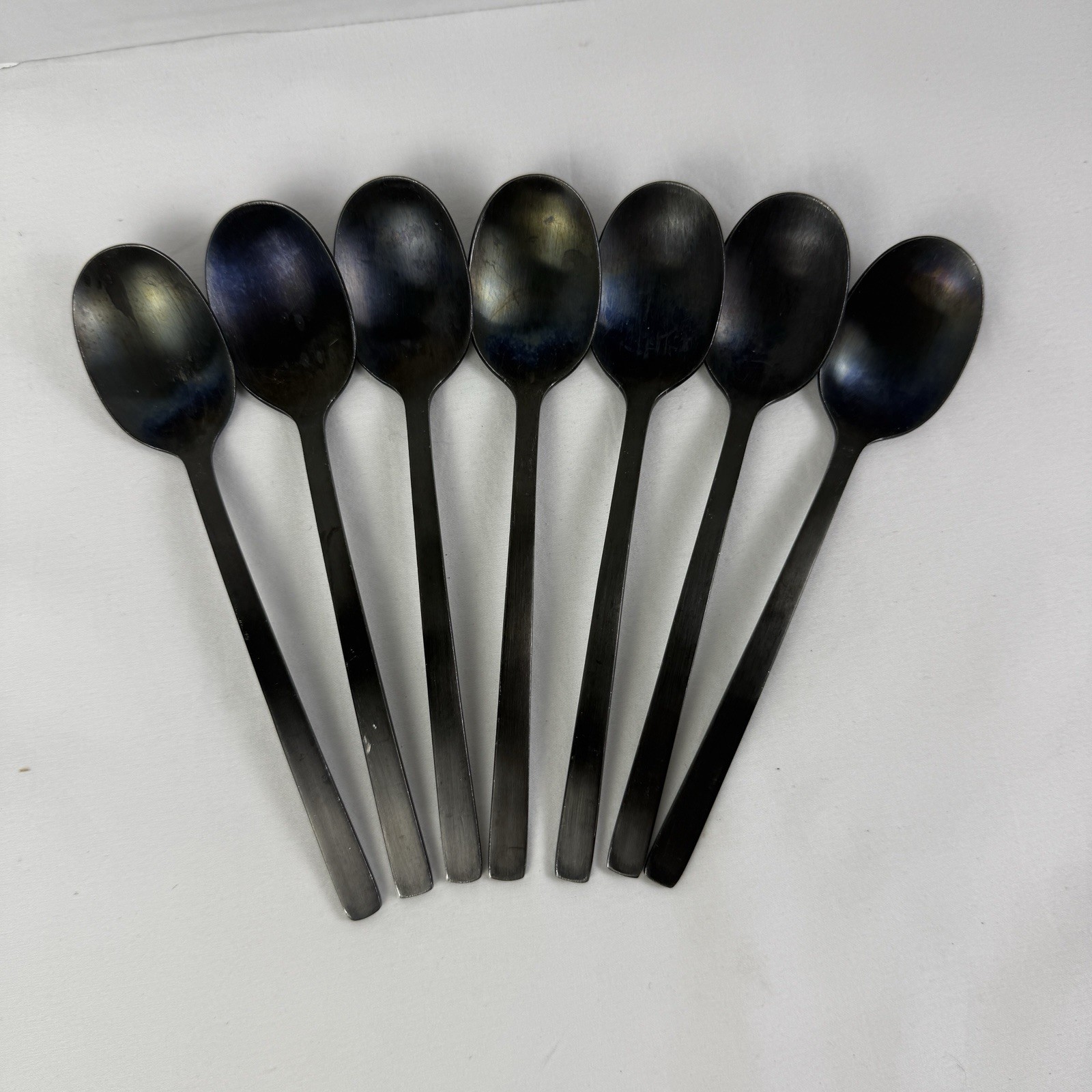 35 Piece Cambridge Cecil Black Satin Flatware Silverware Service For 7 Titanium