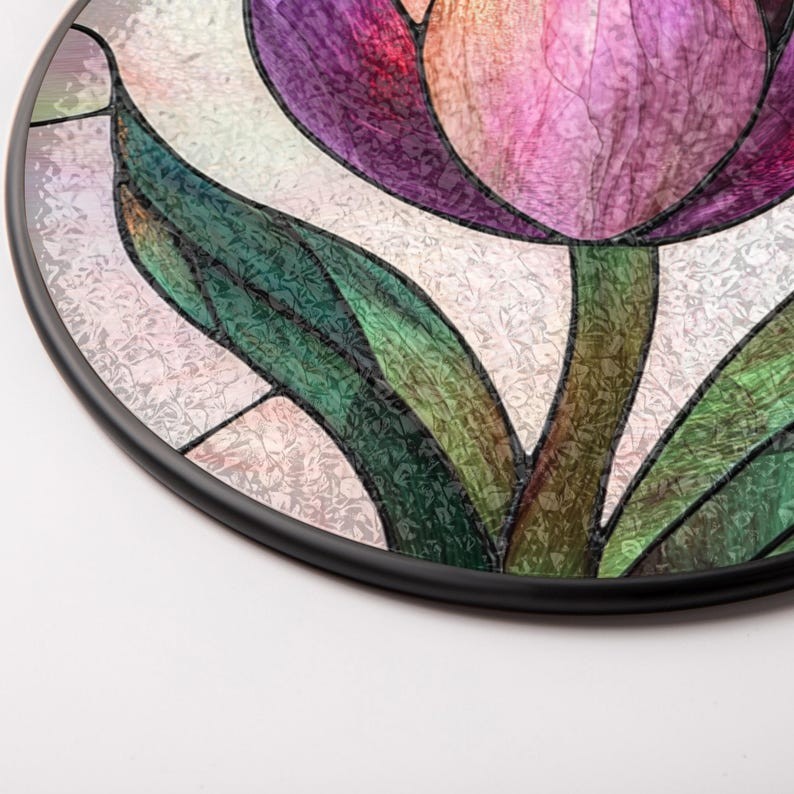 Stained Glass Tulips Suncatcher