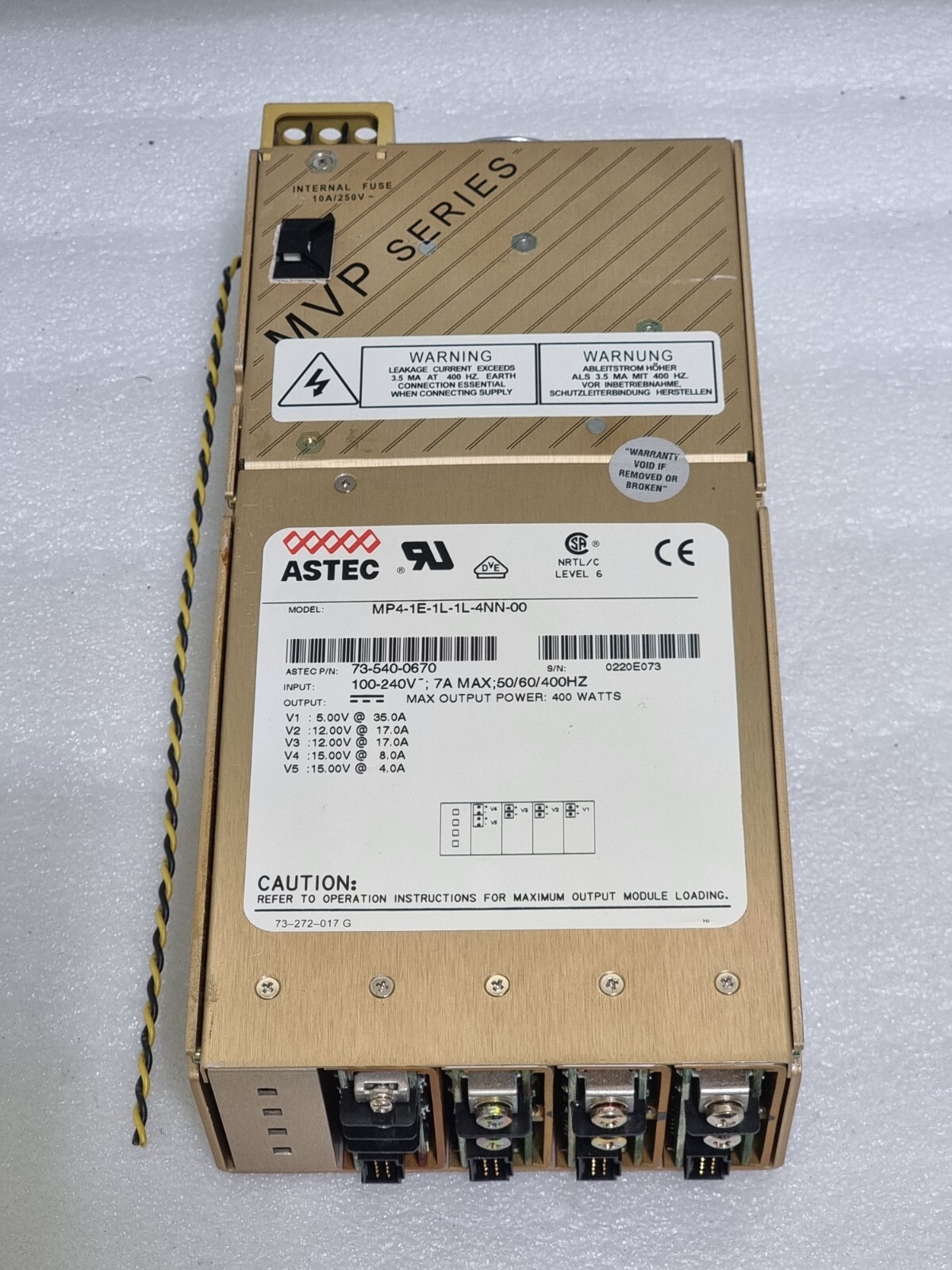 ASTEC MVP SERIES MP4-2E-1L-1L-4NN-00 P/N 73-540-0670