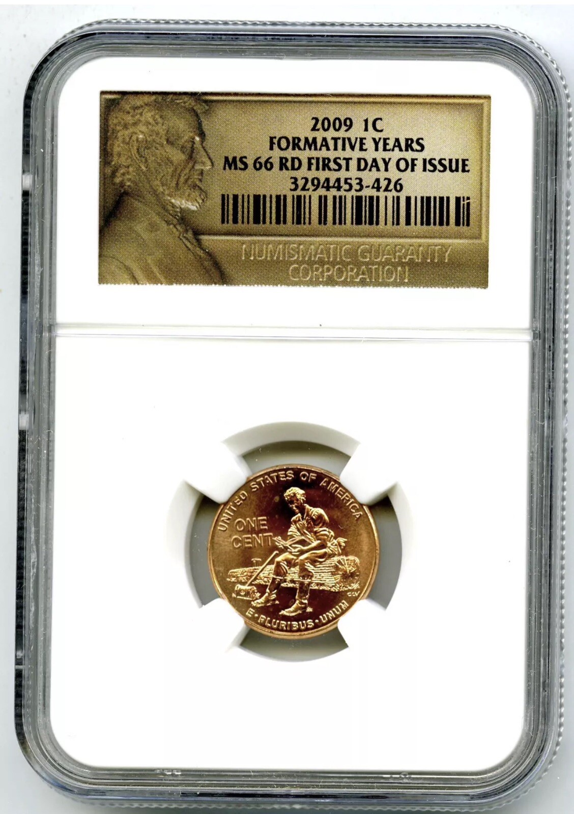 2009 US MINT CENT FORMATIVE YEARS PENNY NGC MS66 RD LINCOLN FIRST DAY OF ISSUE