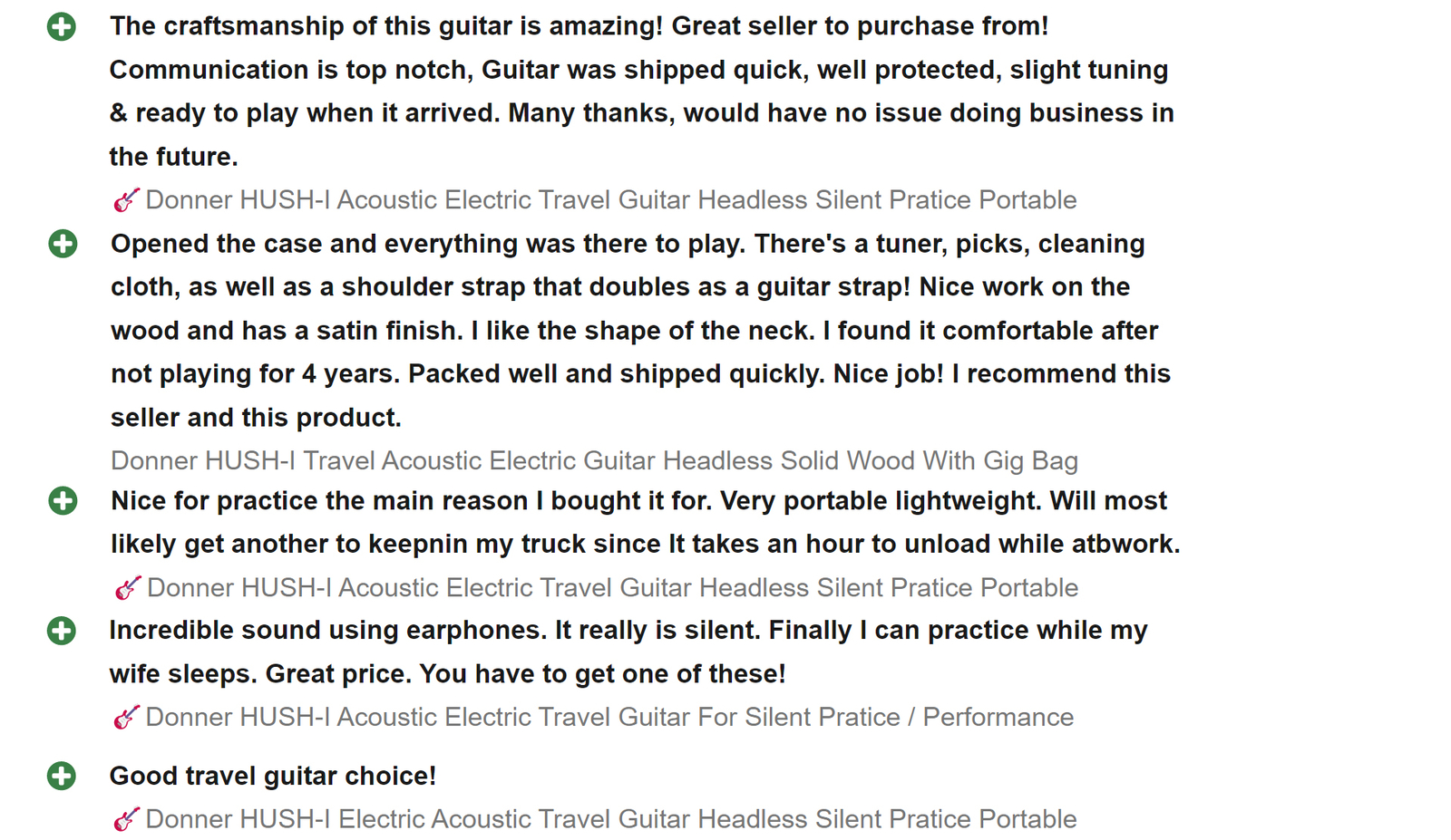 Donner HUSH I PRO Acoustic Electric Guitar Multiple Effect Modes Smart Guitarra