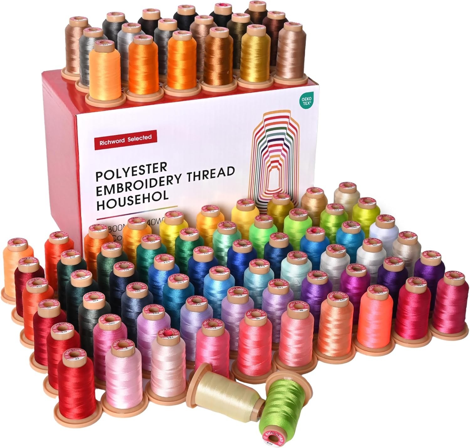 Embroidery Thread Set 800M 80 Colors Polyester for Sewing Machines Poolin Full