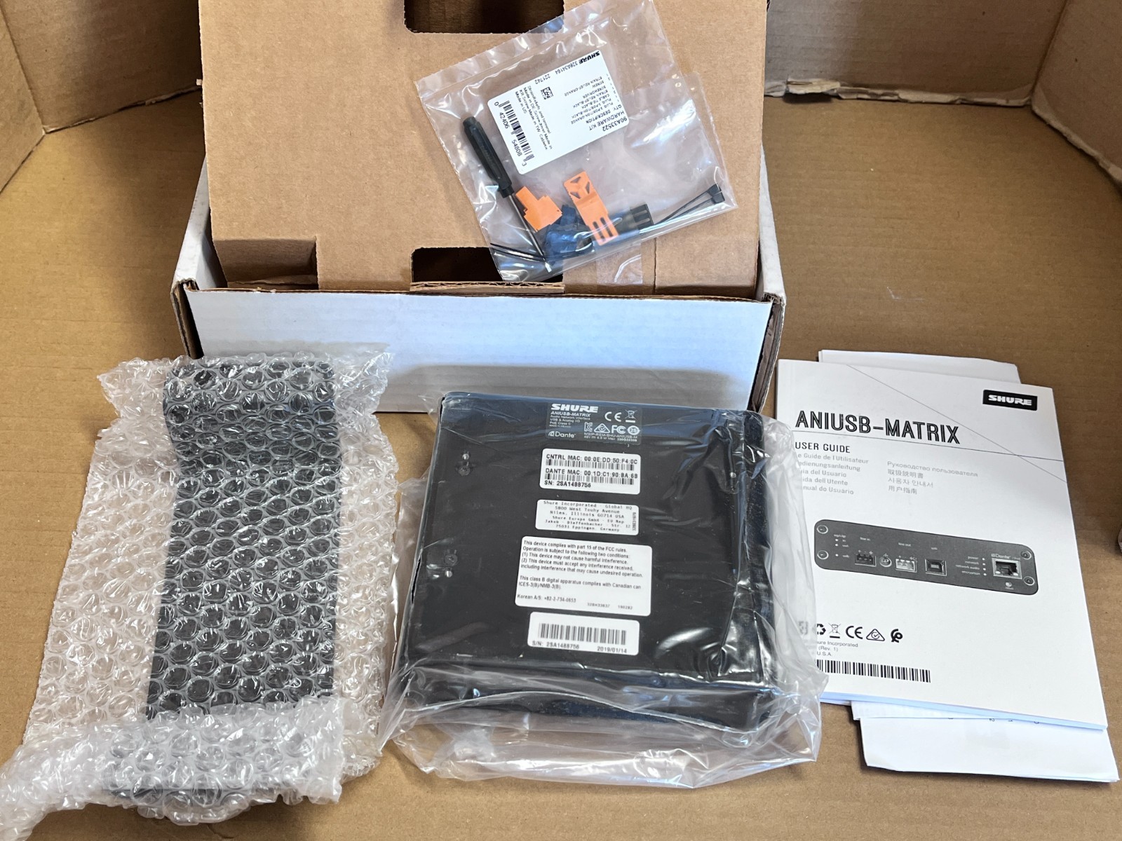 Shure Aniusb-Matrix Dante Audio Network Interface With Matrix Mixing