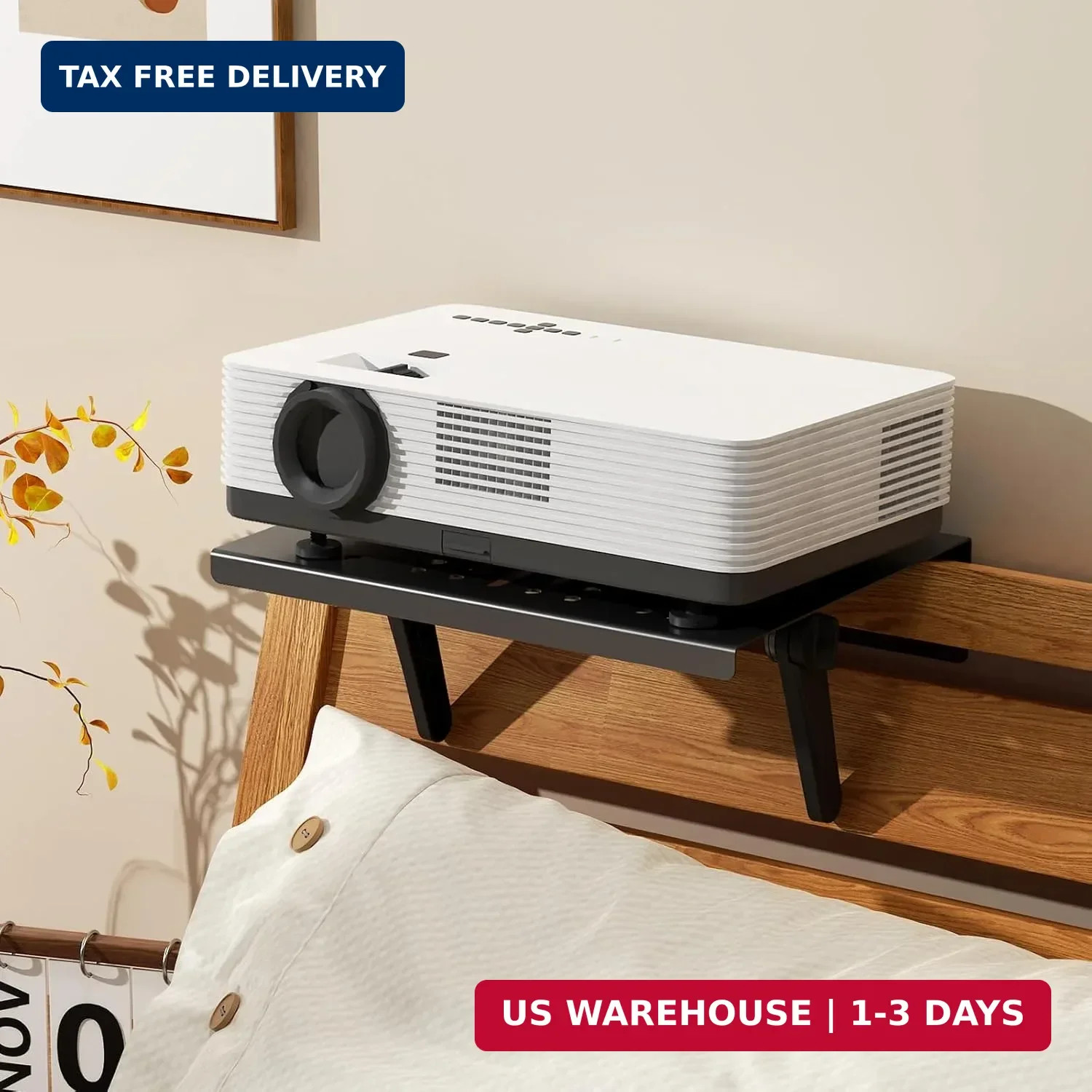 No Drilling Metal Projector Mount,Projector Shelf for Sofa and Bedside | Adjusta