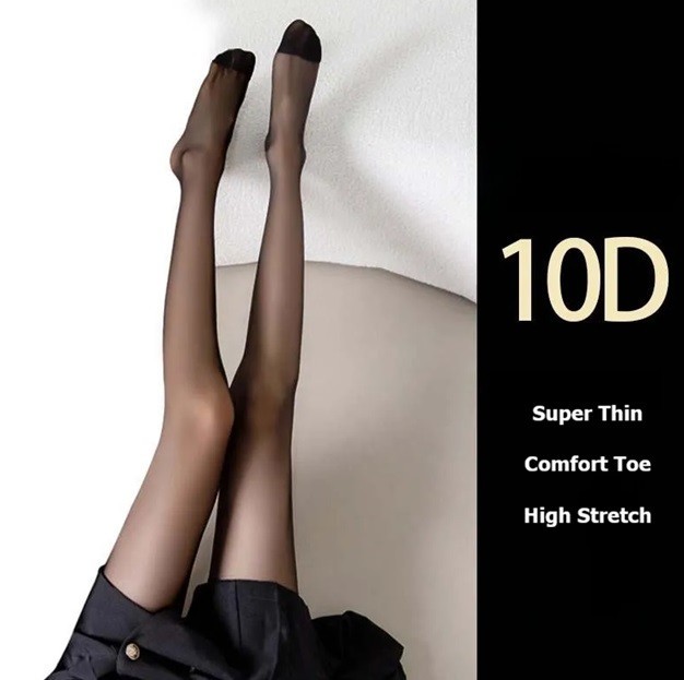 10 Denier Black High Smoothing Translucent Tights 1, 2 Pack