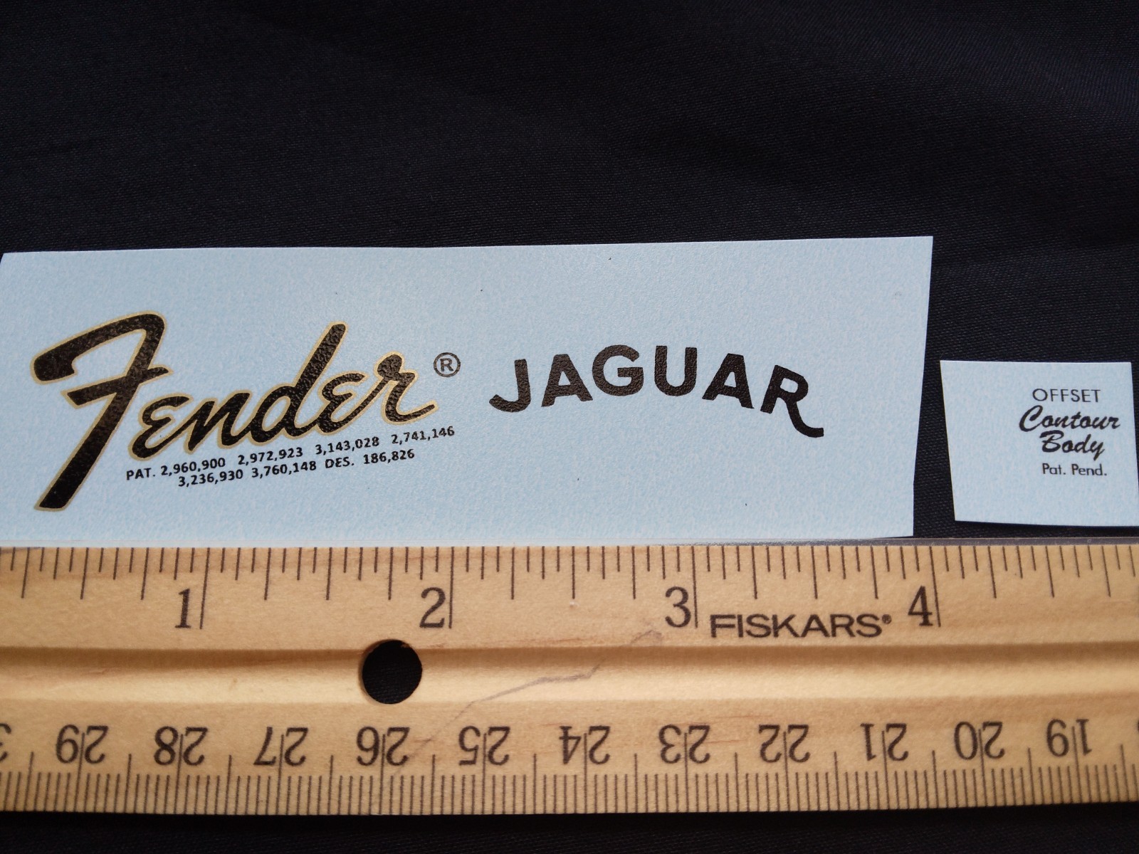 Fender Jaguar Waterslide Decal, Metallic ink, Premium decal Reproduction