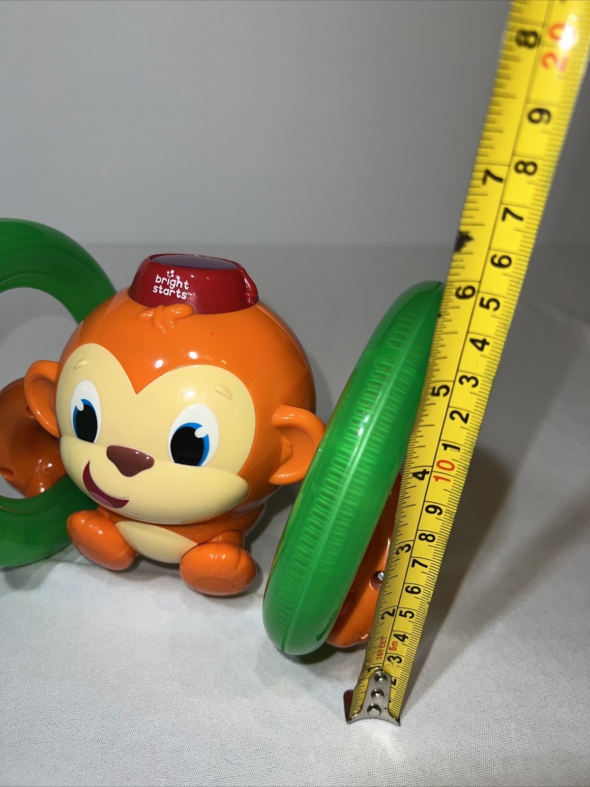 Bright Starts Light Up & Roll Orange Monkey Crawling Developmental Toy EUC