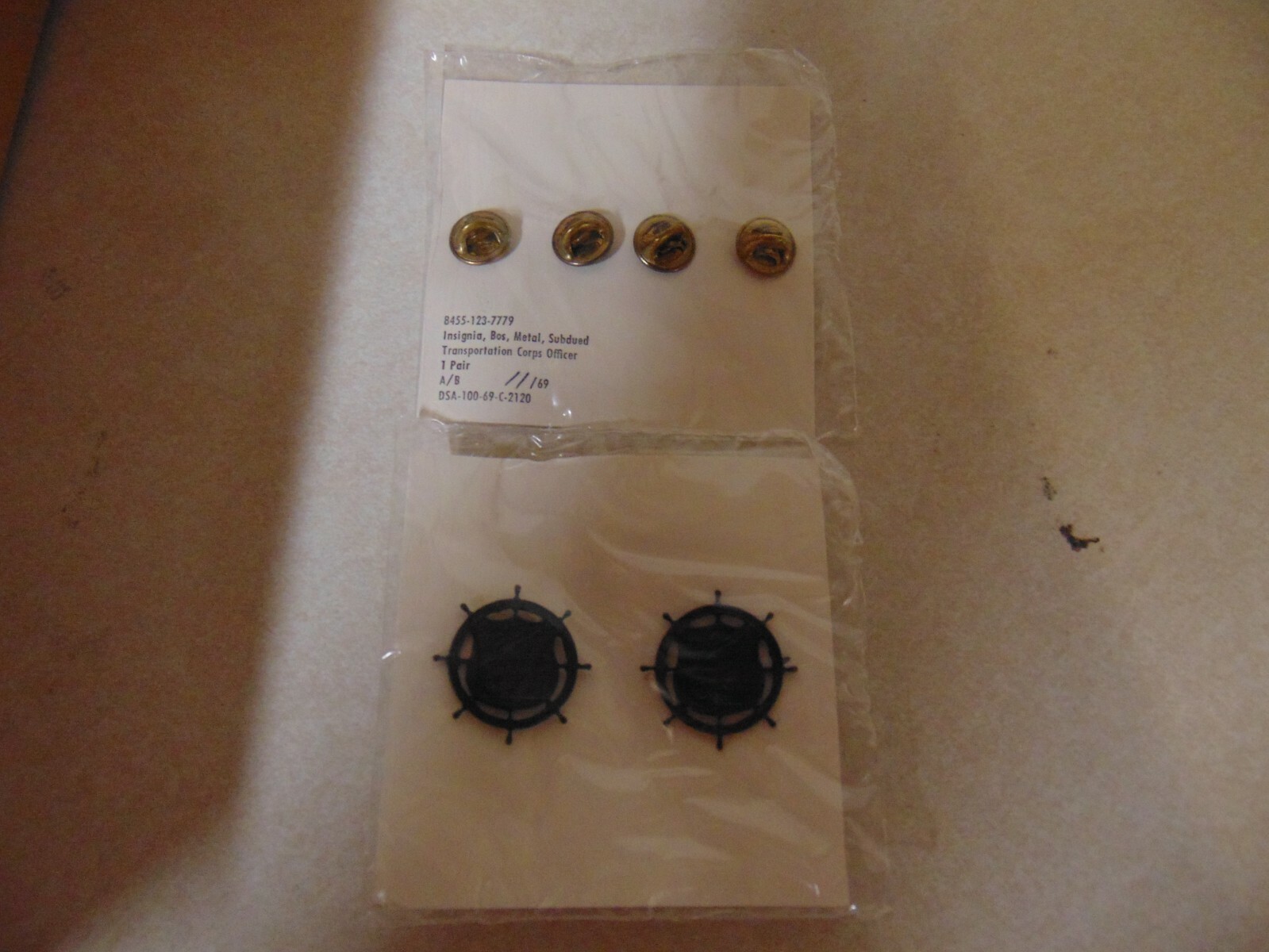 MILITARY INSIGNIA BRAND NEW METAL SUBDUED SET OF 2 TRANSPORTATION CORPS OFFICER