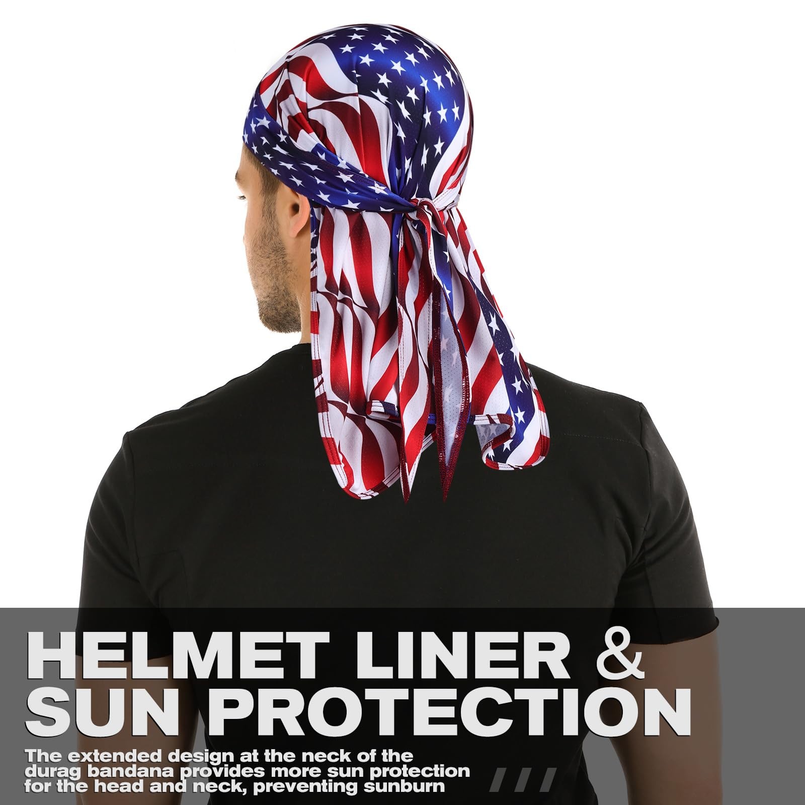 Bandanas Do Rag Skull Caps for Men, Women Breathable Helmet Liner, Multifunct...