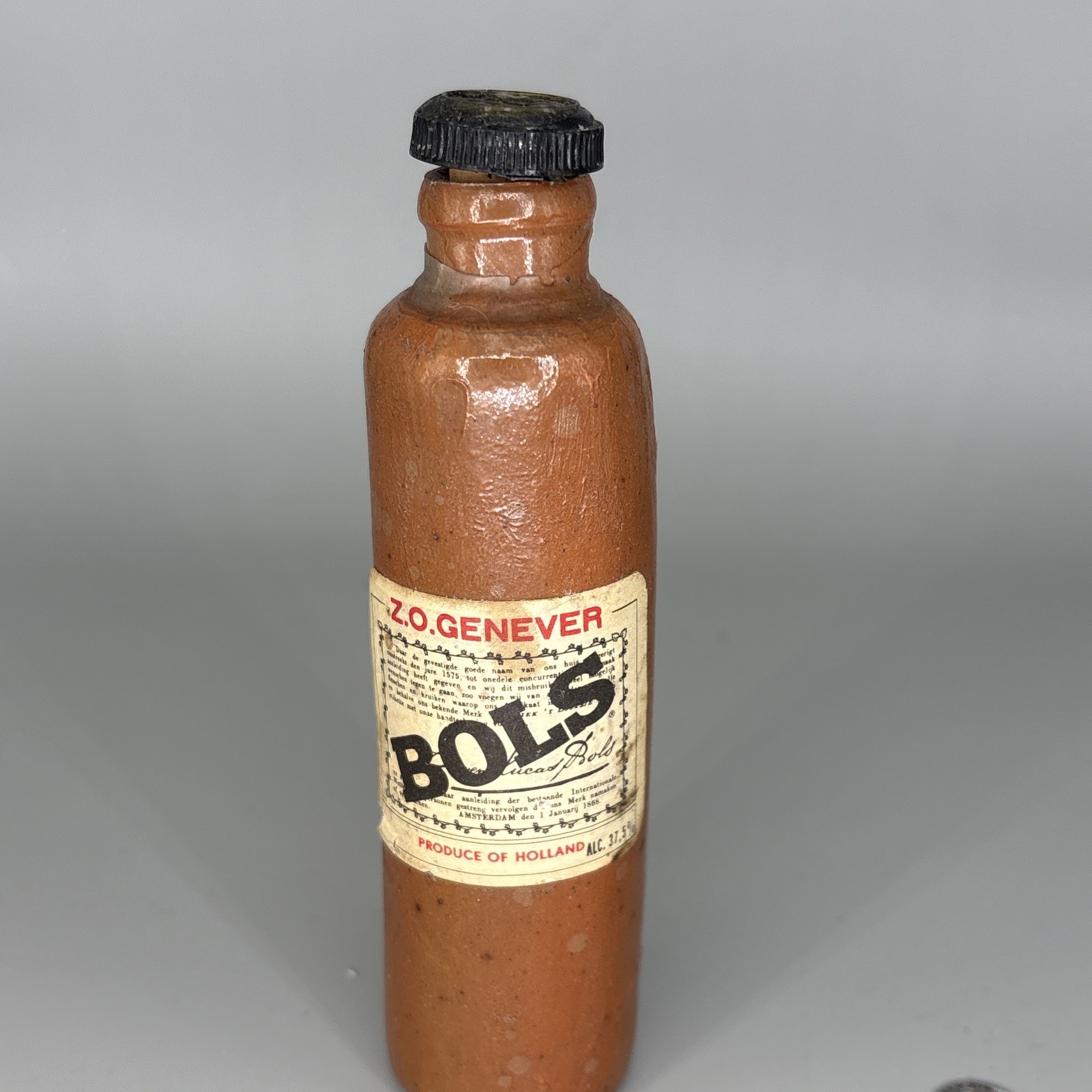 ERVEN LUCAS BOLS Stoneware/ceramic 2 oz Bottle 5” MINI Rare