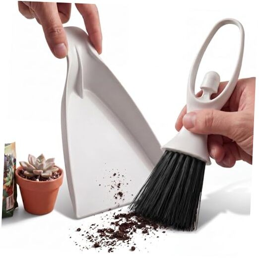 Mini Soil Scoop with Brush for Indoor Plants, 2 in 1 Plant Potting Tool Set