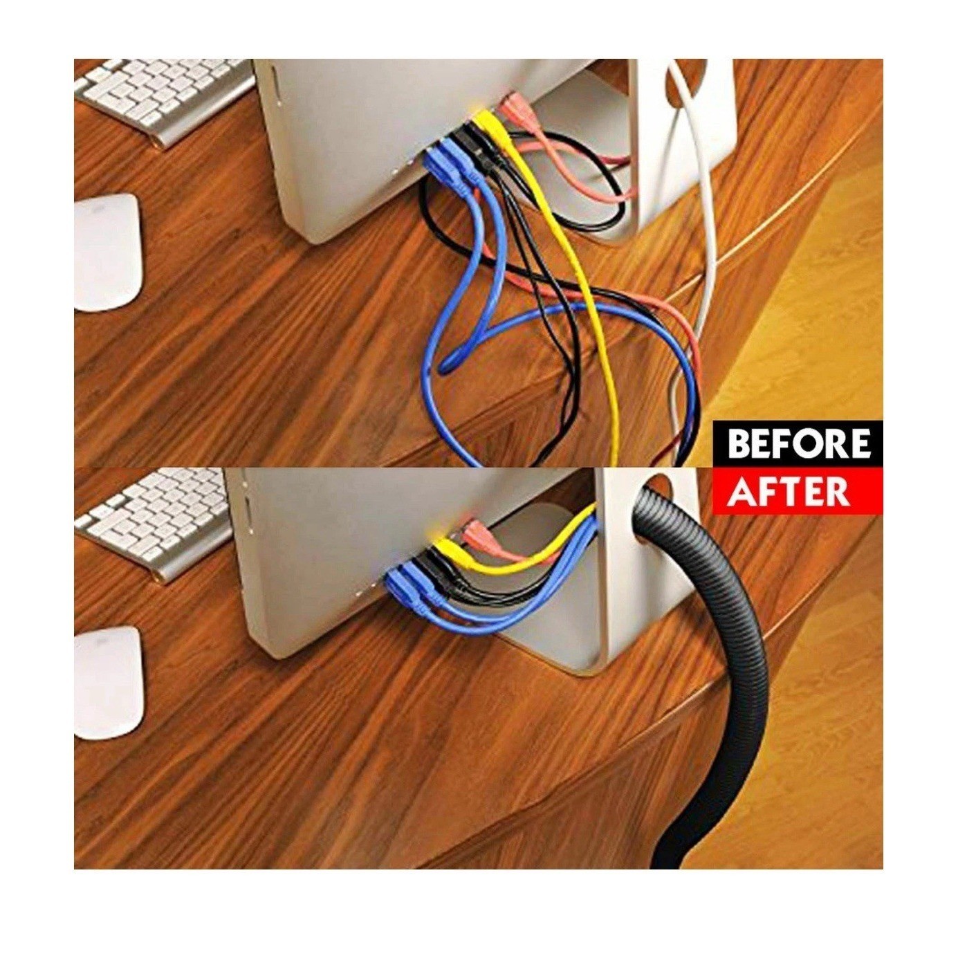✅1/4" Black Split Wire Loom Tubing 14ft Conduit Cable Wrap Sleeve #️⃣292