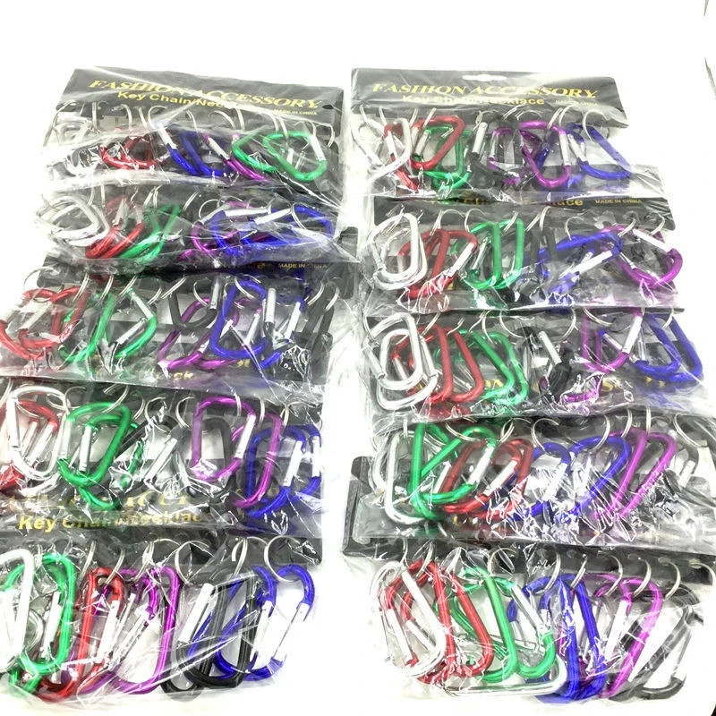 Lot of 120 Carabiner Spring Belt Clip Key Chain 2 1/8" Aluminum mixed  Wholesale