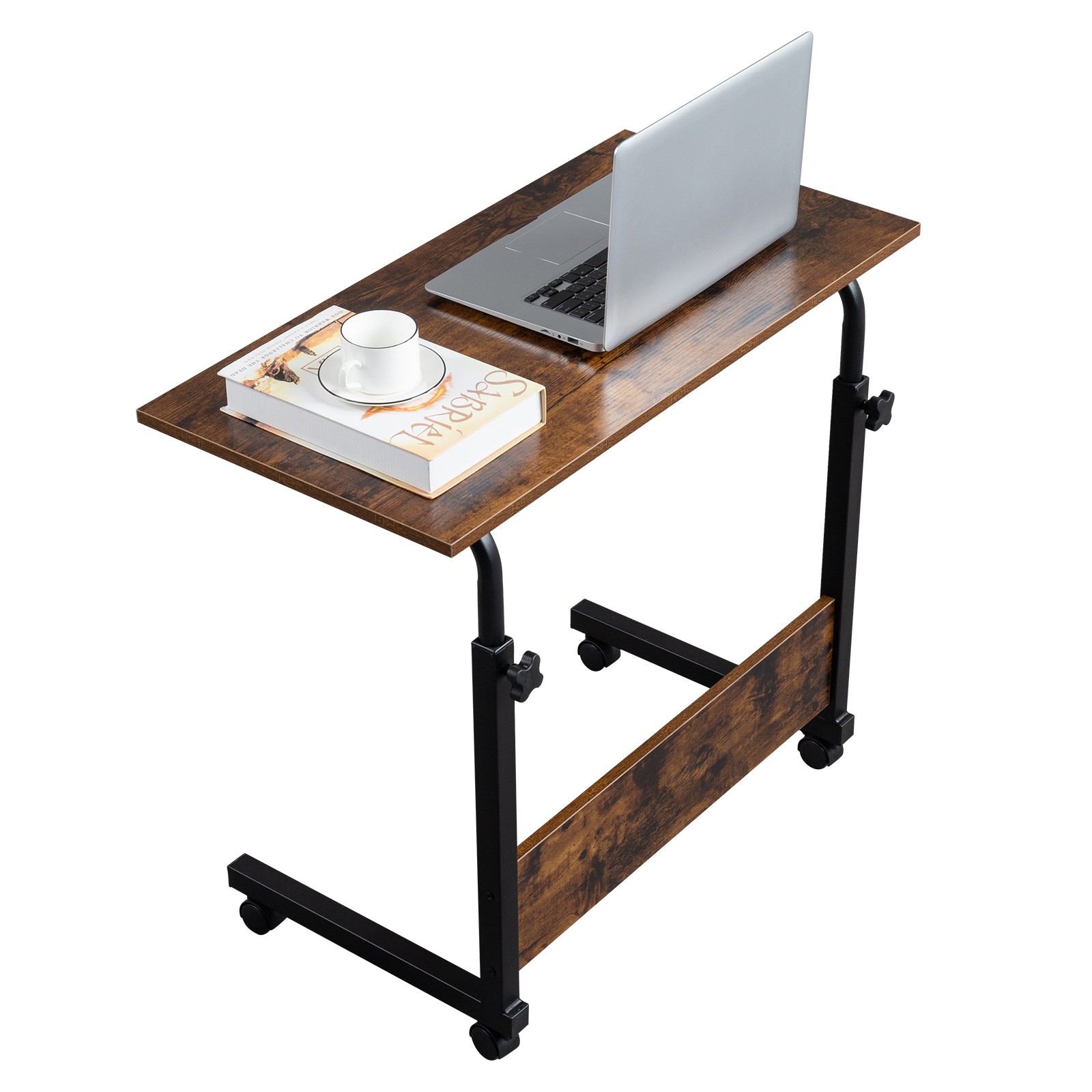 Rolling & Height adjustable P2 15MM Chipboard & Steel Side Table with Baffle
