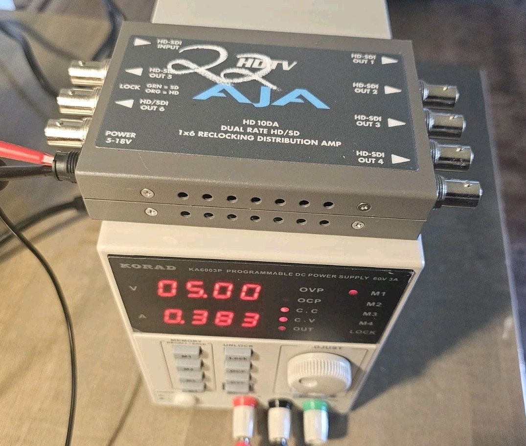 AJA HDTV HD10DA 1x6 HD/SD Reclocking Distribution Amplifier - No Power Supply