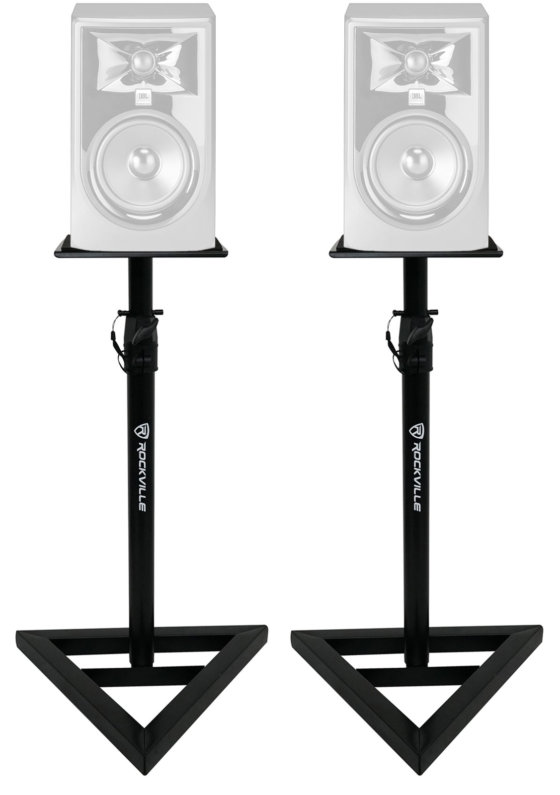 2) Rockville Adjustable Studio Monitor Speaker Stands For JBL 305P MKII Monitors